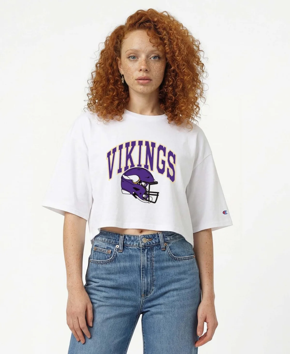 Minnesota Vikings Cropped Oversized T-Shirt