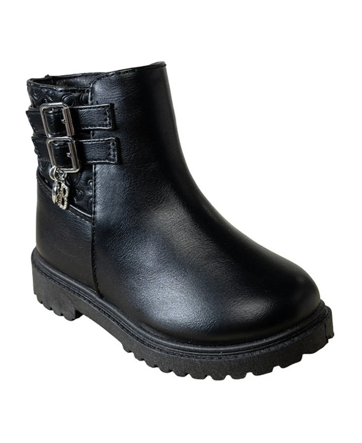 Faux Leather Moto-Style Charms Boots by bebe