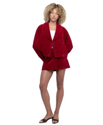 Fired Up Long Sleeve a Line Mini Suede Jacket Skirt 2 Piece Set by Blank