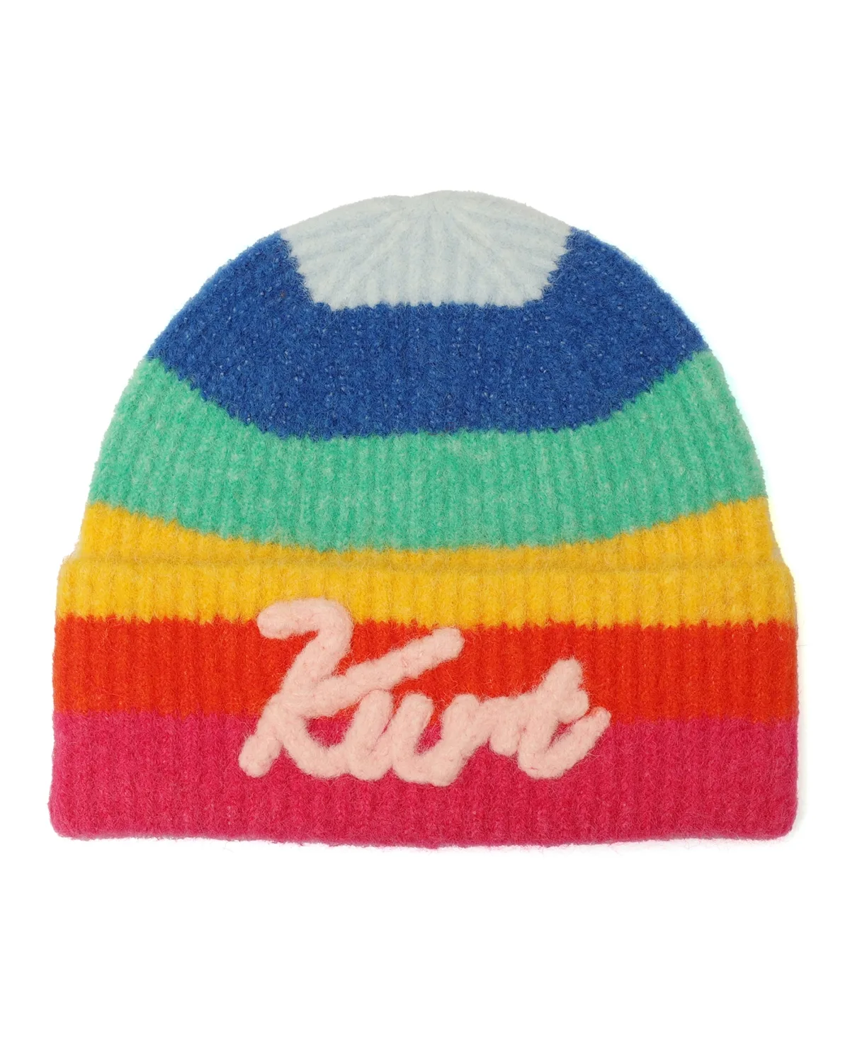 Colorblock Rainbow Cuff Knit Hat by Kurt Geiger