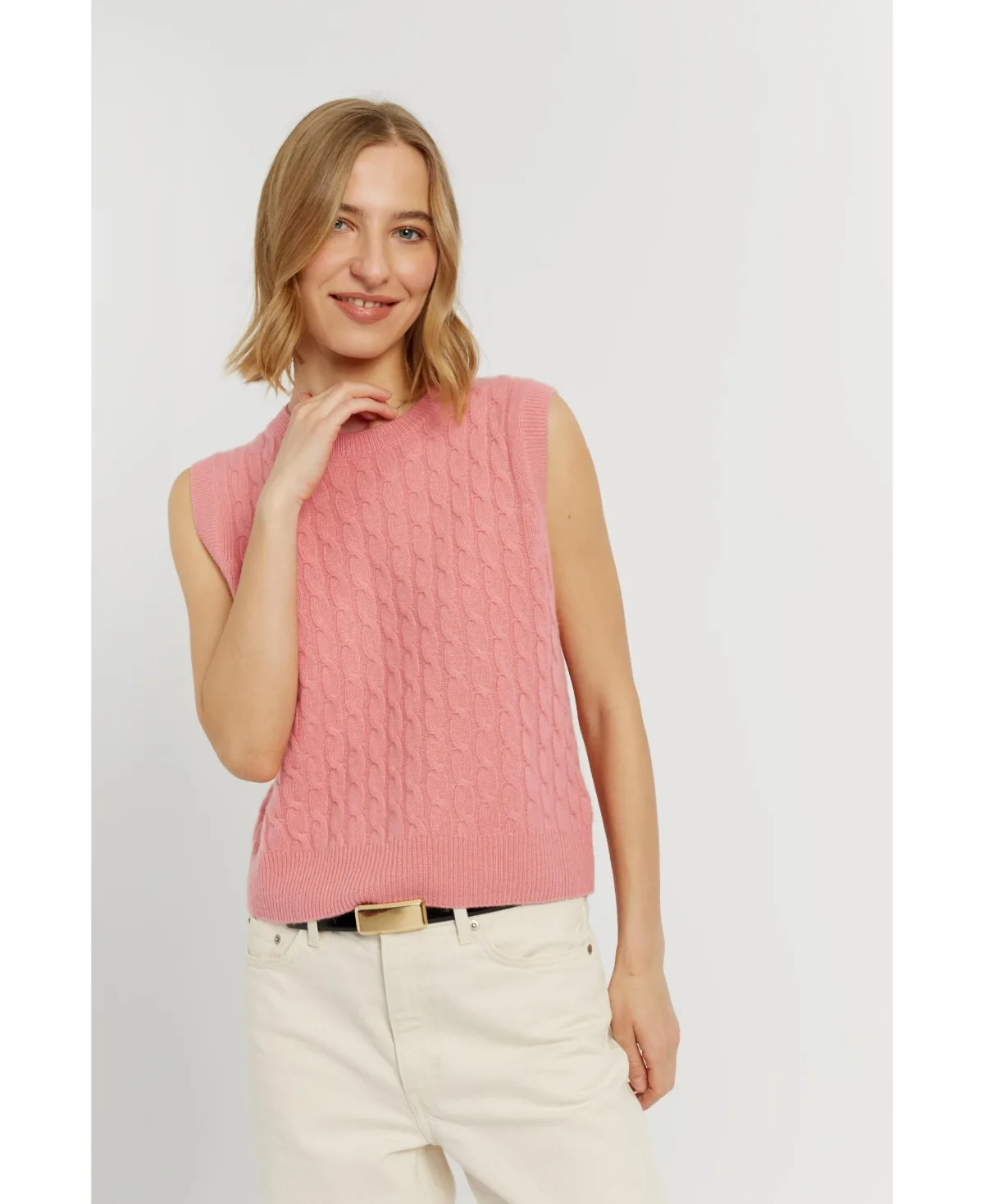 Chinti and Parker Pure Cashmere Cabled Tank by Parker