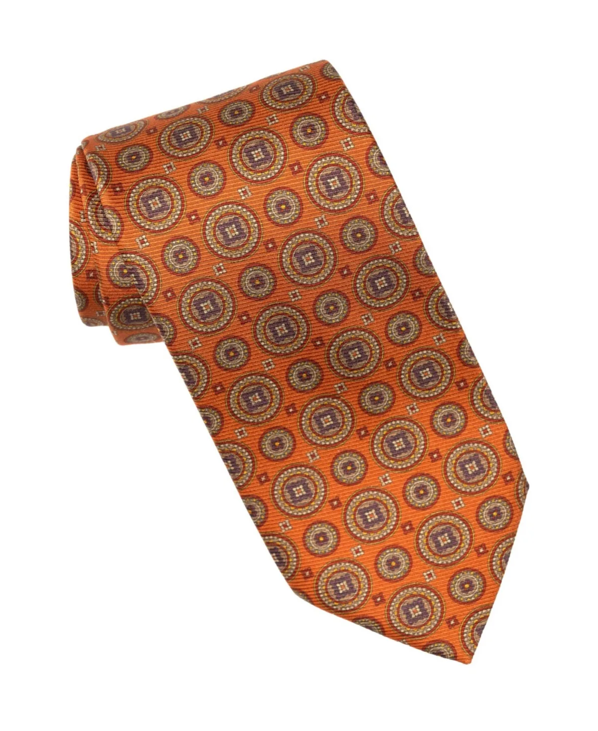 Farnese Medallion Print Extra Long Tie