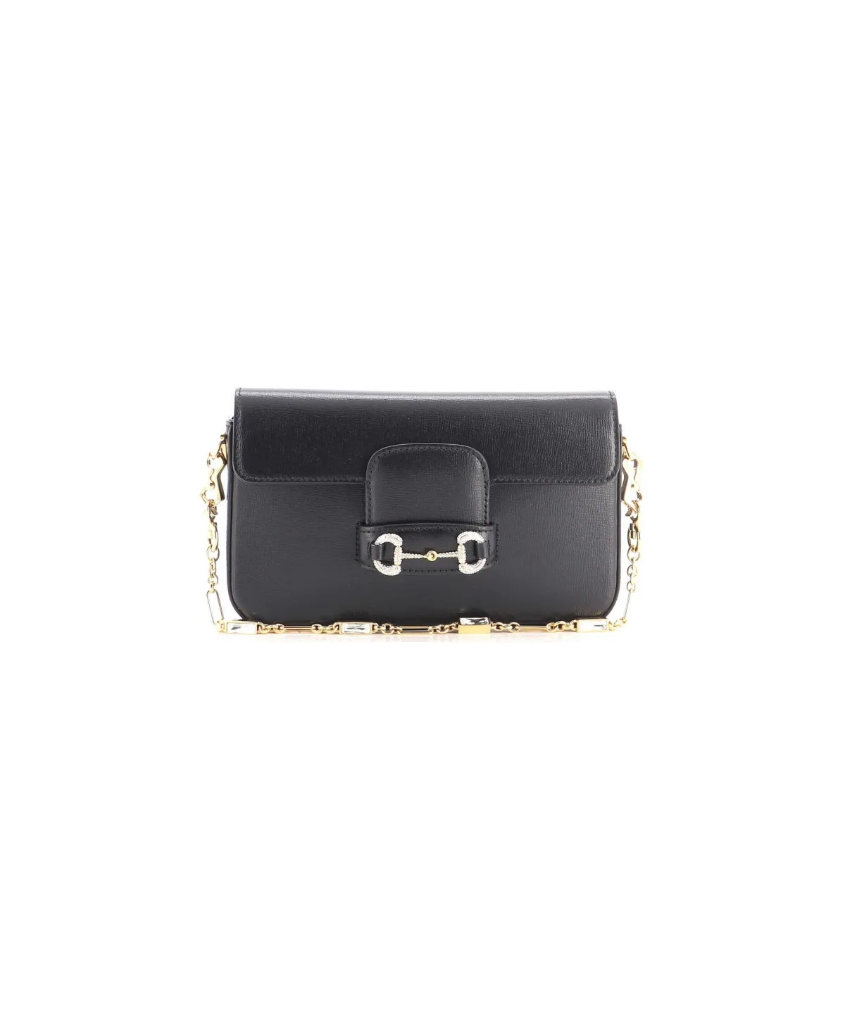 Pre-Owned Gucci Mini Horsebit 1955 Shoulder Bag Leather with Crystal Detail by Gucci