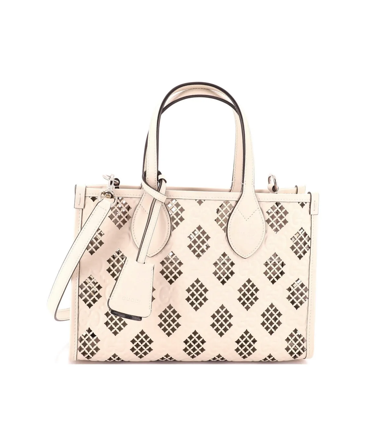 Pre-Owned Small Convertible Tote Gg Debossed Laser Cut Leather by Gucci