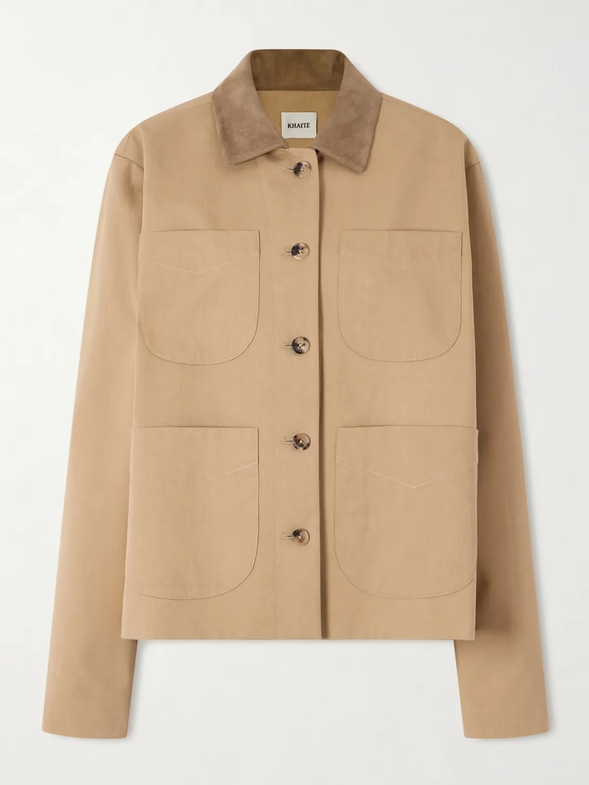 - Wyatt Suede-trimmed Cotton-gabardine Jacket -