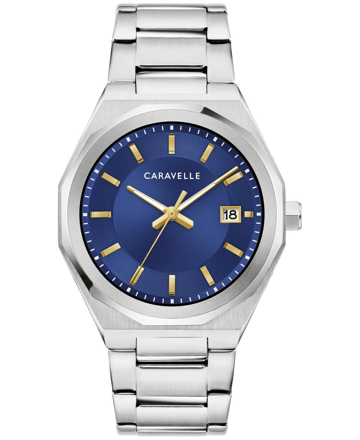 Quartz Silver-Tone Stainless Steel Bracelet Watch 40mm by Caravelle