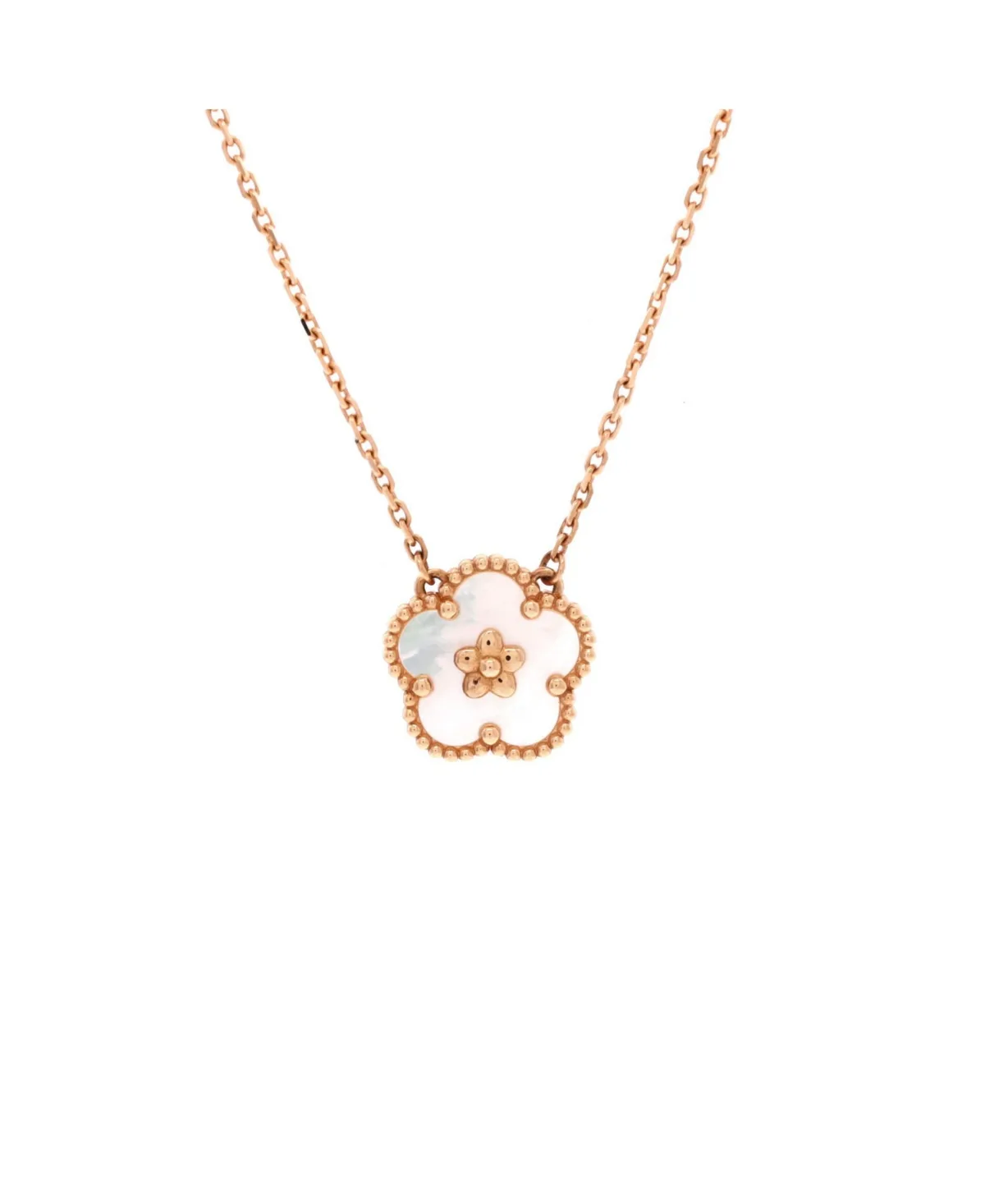 Pre-Owned Van Cleef and Arpels Lucky Spring Plum Blossom Pendant Necklace - 18k Rose Gold by Pre Owned Van Cleef & Arpels