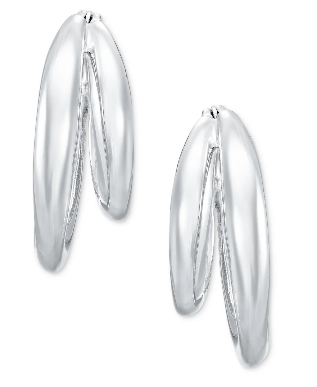 Lauren Ralph Lauren Titanium Puffy Split Hoop Earrings