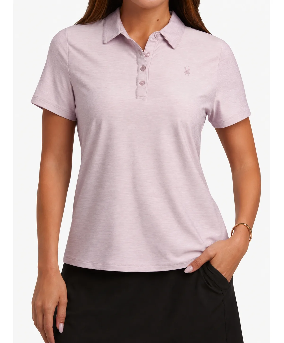 Weekender Space-Dye Relaxed Fit Short-Sleeve Polo Shirt by Spyder