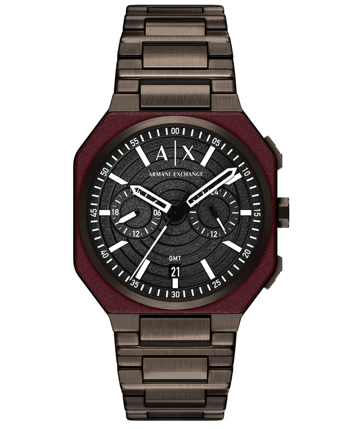A - x Armani Exchange Bass Dual-Time Stainless Steel Watch 40mm by Armani