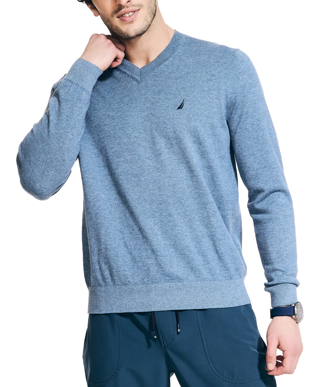 Navtech Performance Classic-Fit Soft V-Neck Sweater by Nautica