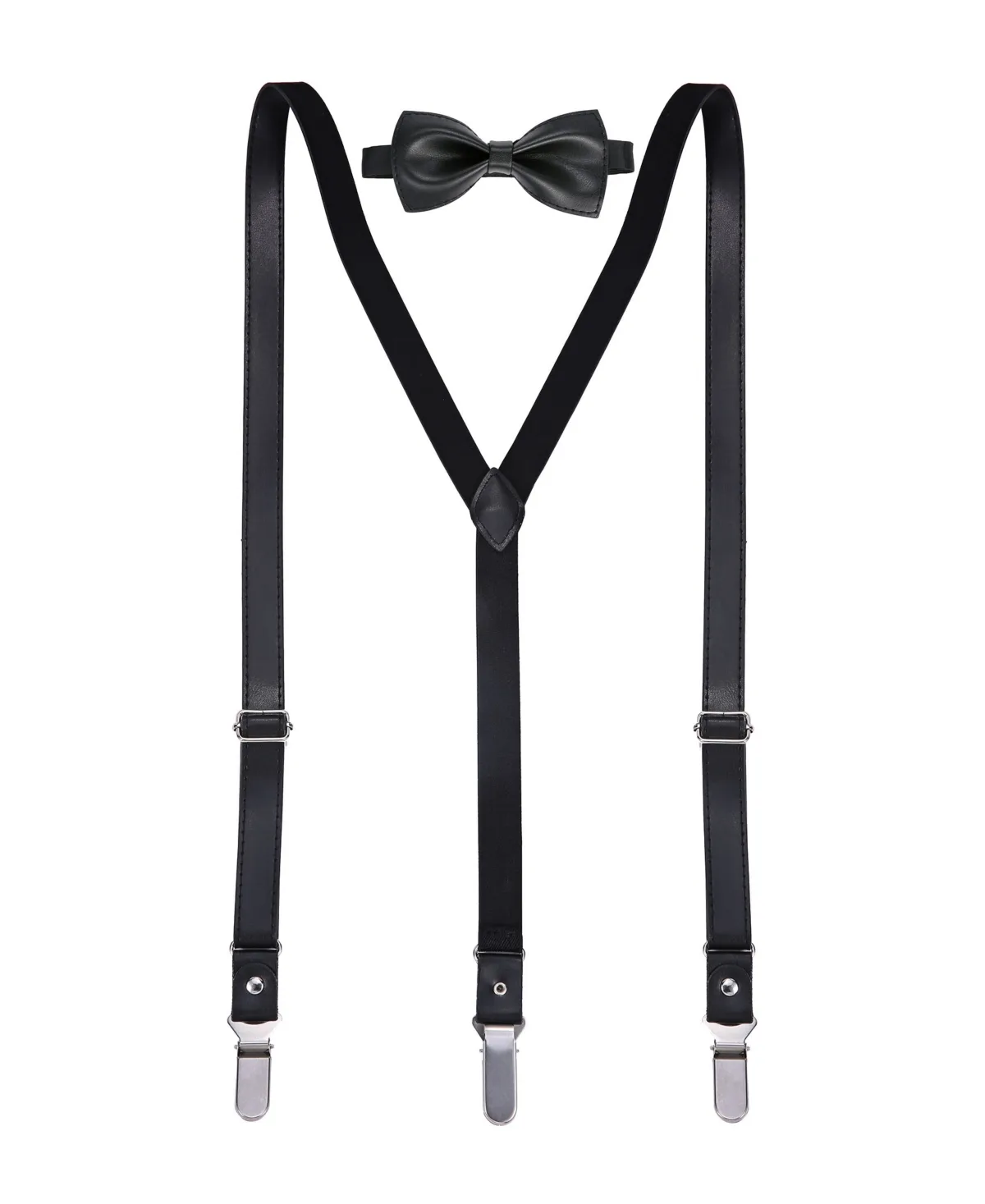 Luster Y-Back Suspenders Bow Tie Set by Mio Marino