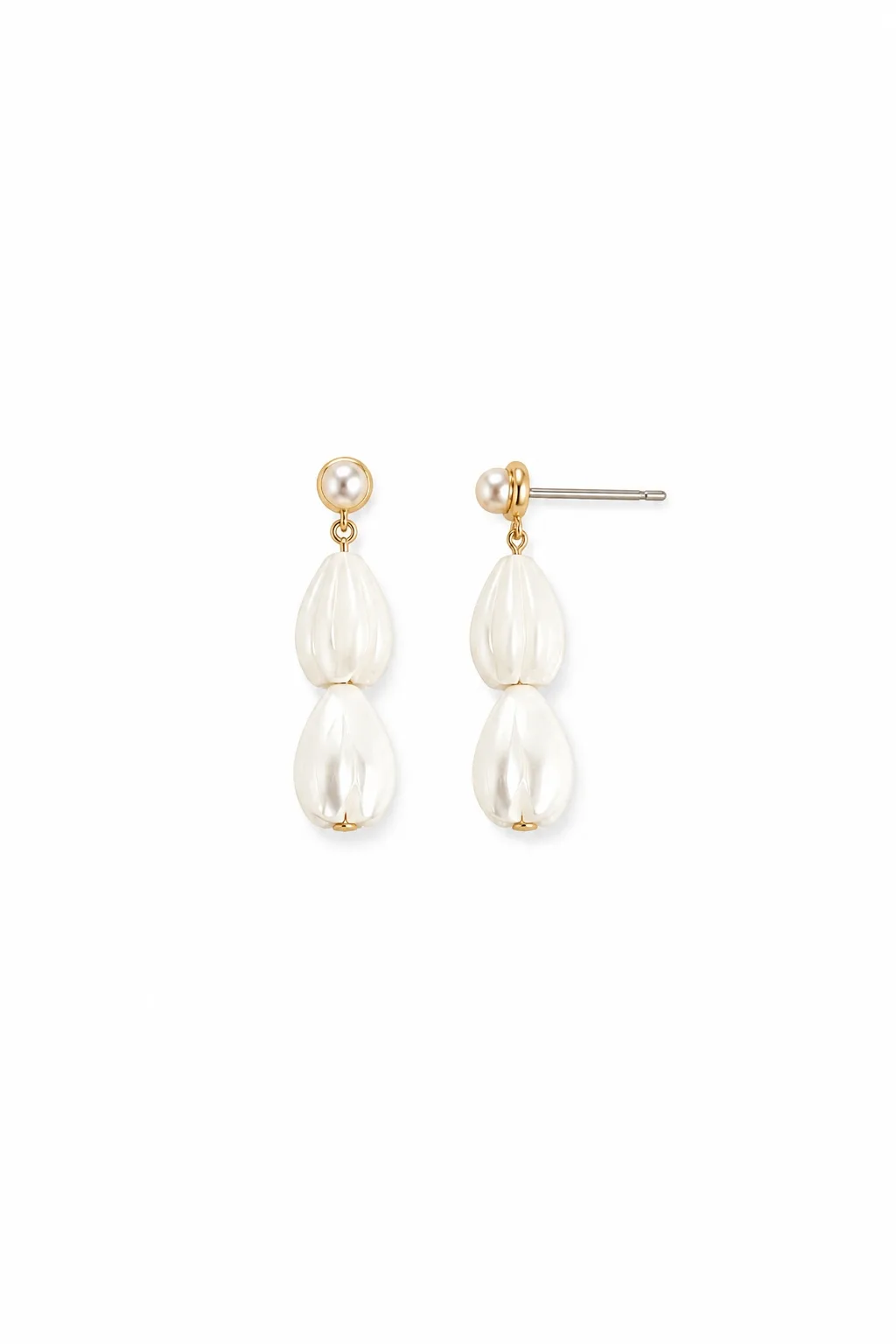Mother of Pearl Stacked Drop Earrings by Ab Ellie