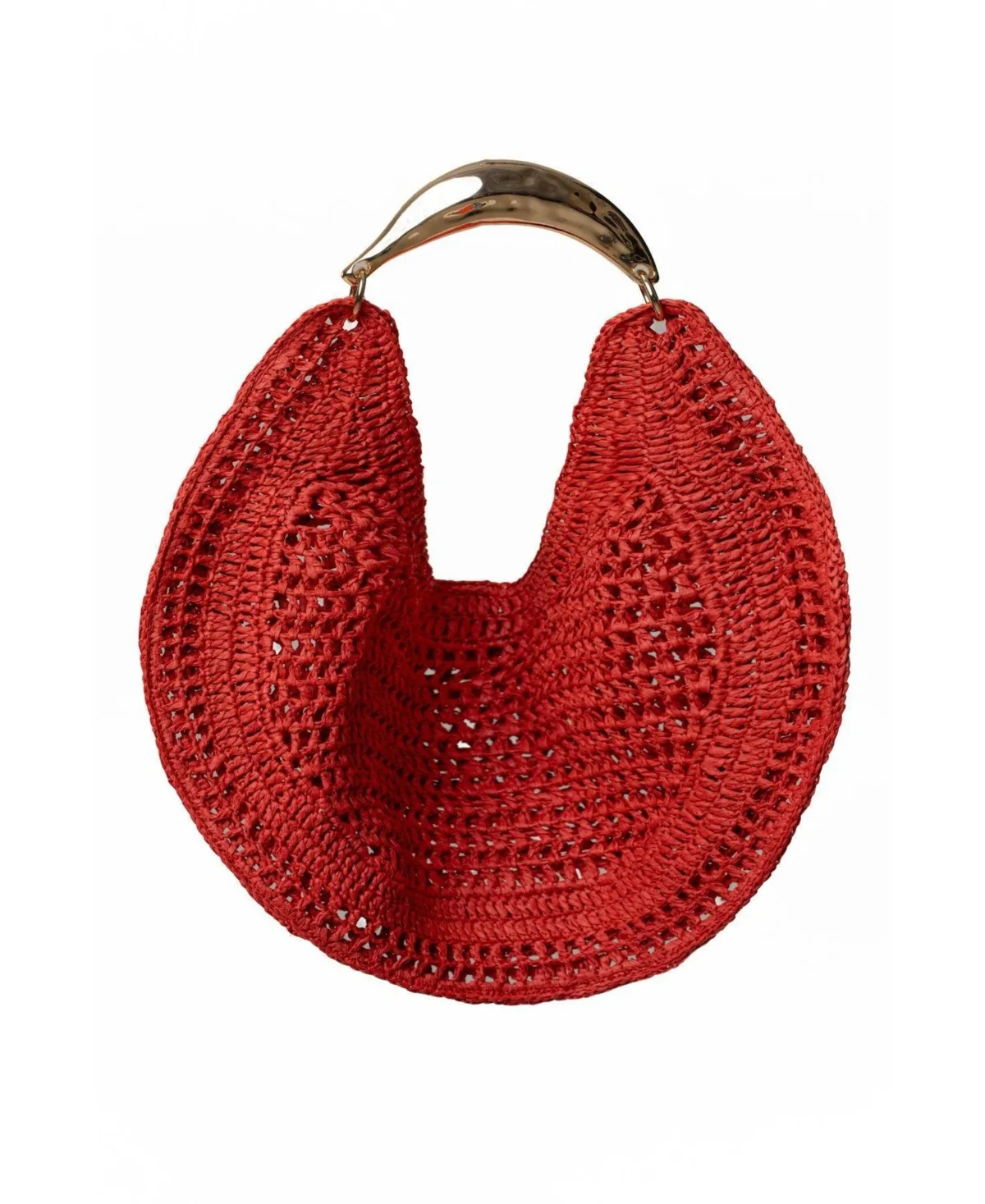 Seaside Crescent-Shaped Woven Tote by Jluxlabel
