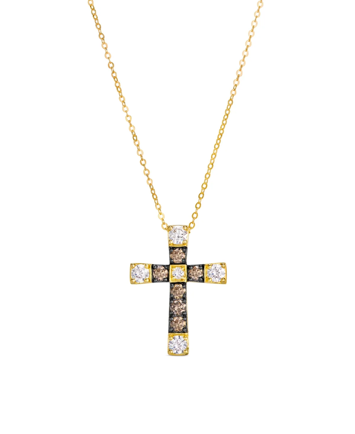 Chocolate Diamond Cross Pendant (0.98 ct. t.w.) in 14k Yellow Gold