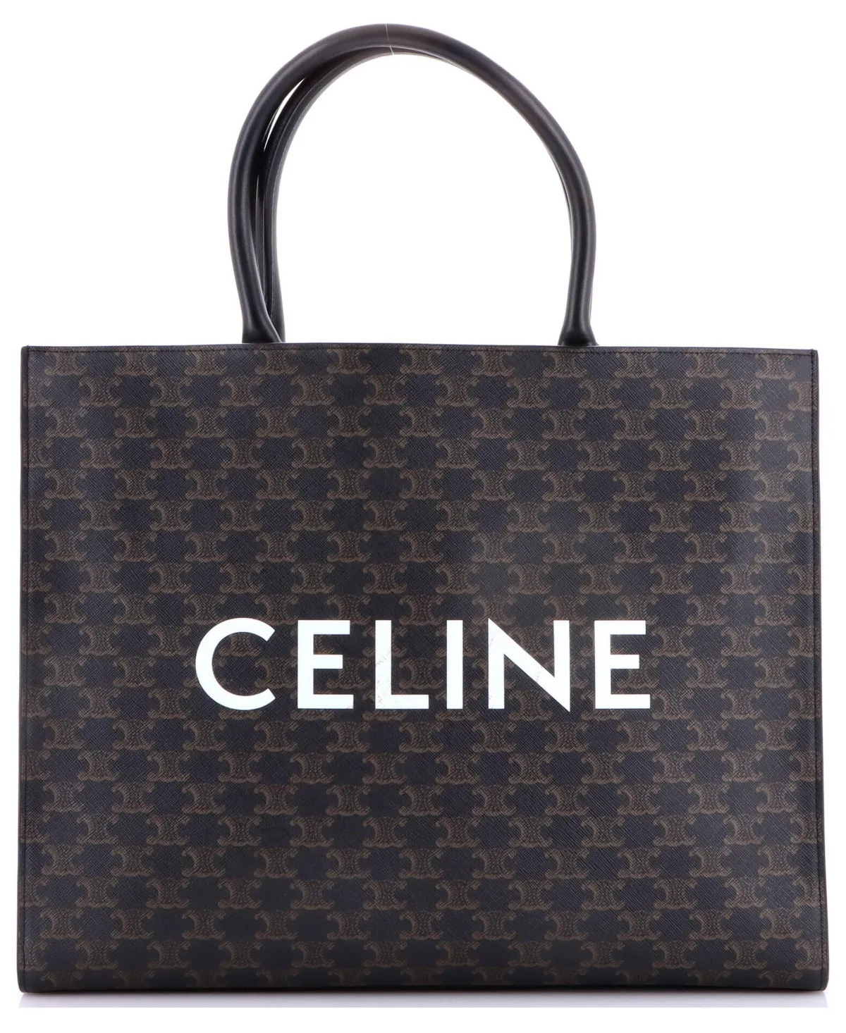 Pre-Owned Celine Horizontal Logo Cabas Tote Triomphe Coated Canvas by Celine