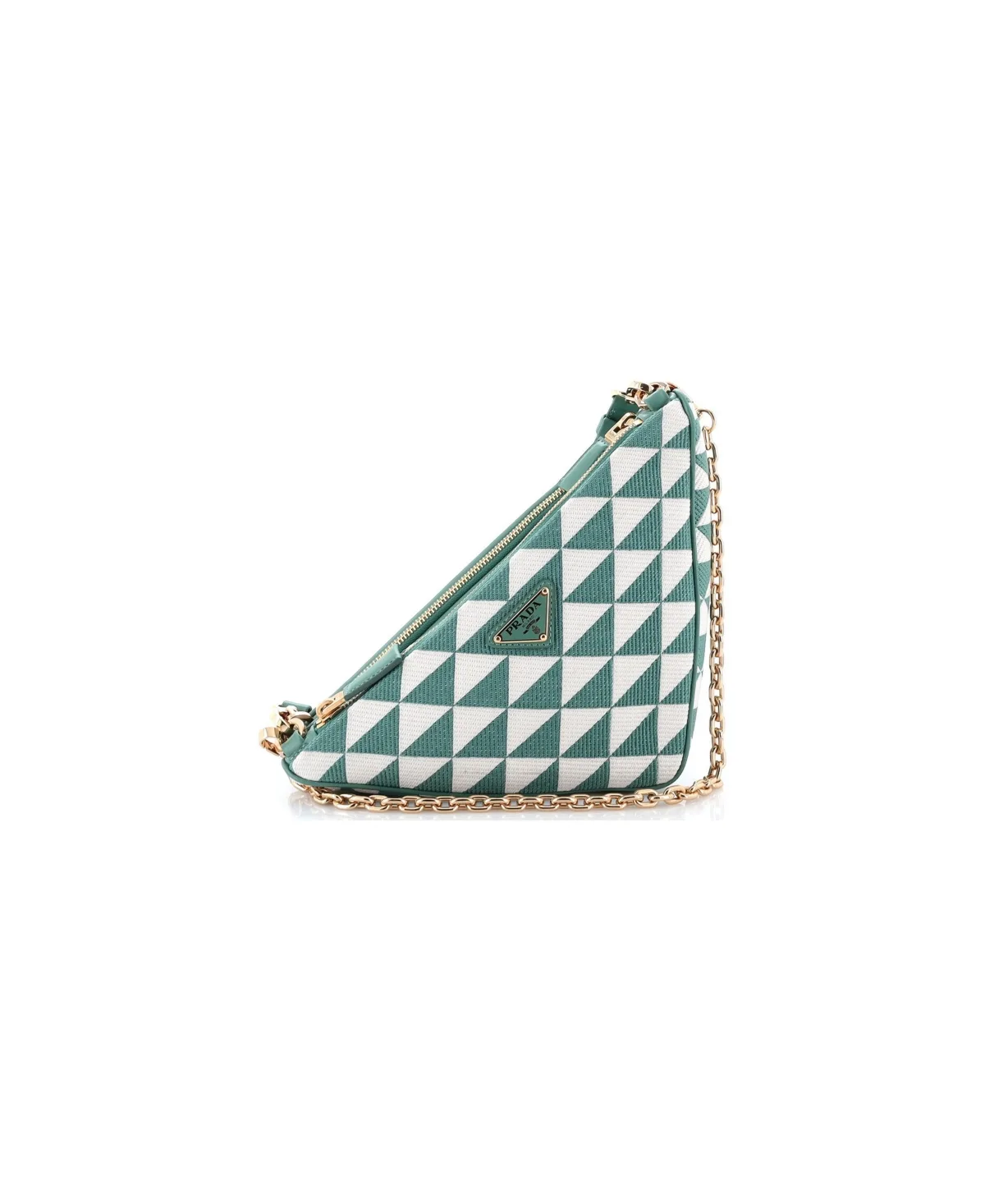 Pre-Owned Prada Mini Double Symbole Triangle Bag Leather and Jacquard by Prada