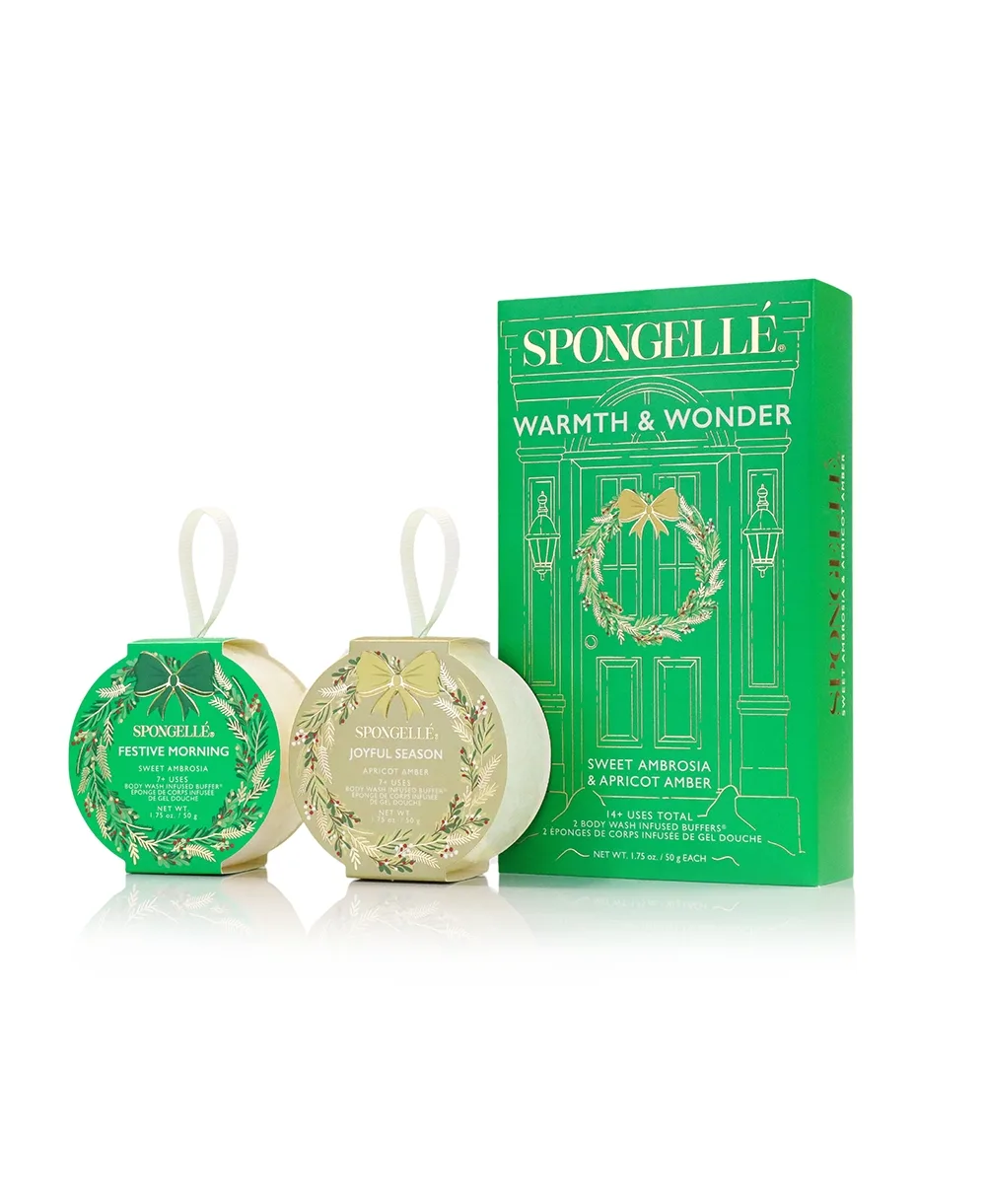Holiday Wreath Collection Warmth and Wonder Gift Set 14 Plus Uses Total Festive Morning and Joyful Season by Spongelle