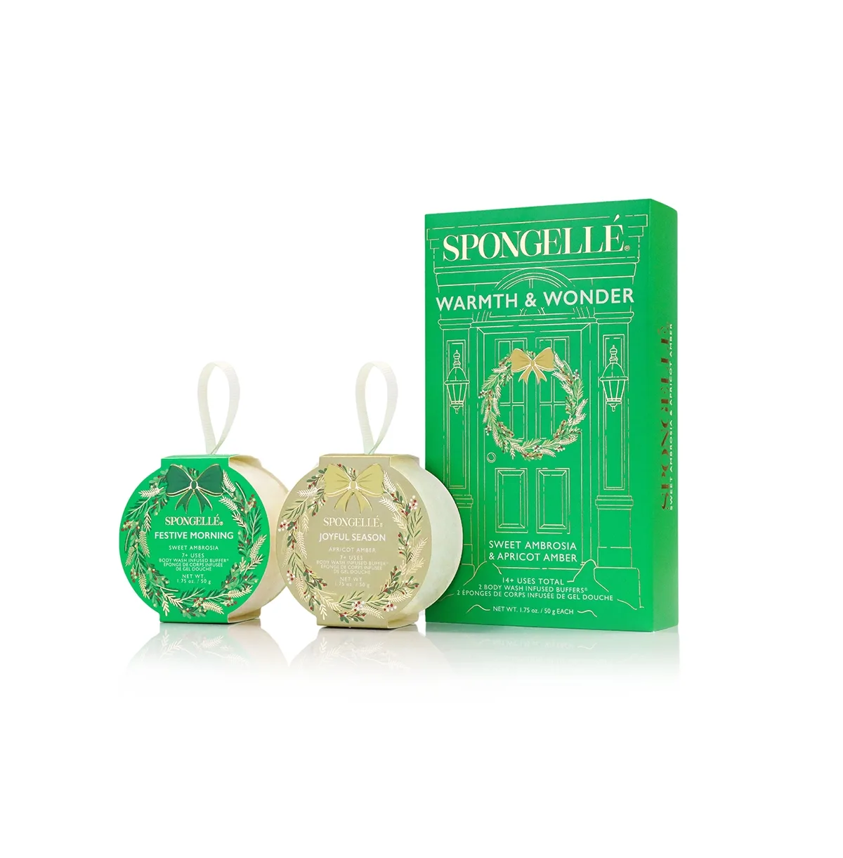 Holiday Wreath Collection Warmth and Wonder Gift Set 14 Plus Uses Total Festive Morning and Joyful Season by Spongelle