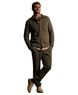 Pebble Fleece Shirt Jacket Waffle Henley Long Sleeve Shirt Button Front Flannel Shirt Pebble Fleece Jogger Pants by Weatherproof Vintage
