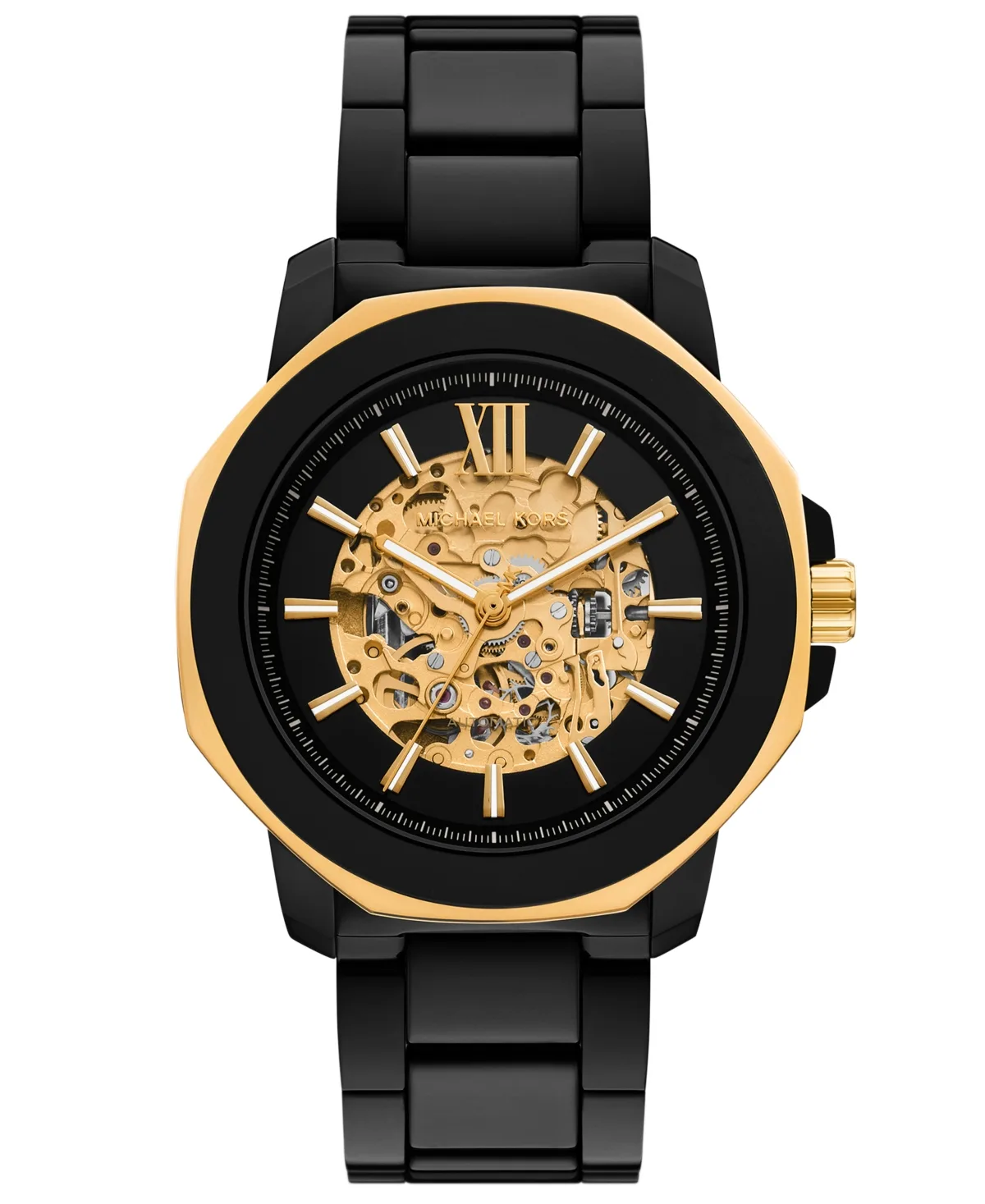 Automatic Prescott Black Stainless Steel Watch 44mm by MICHAEL Michael Kors
