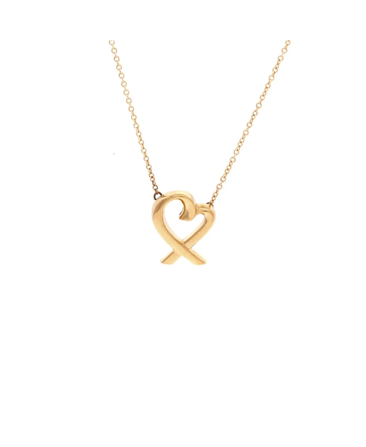 Pre-Owned Tiffany and Co Paloma Picasso Loving Heart Pendant Necklace - 18k Yellow Gold by Tiffany & Co.