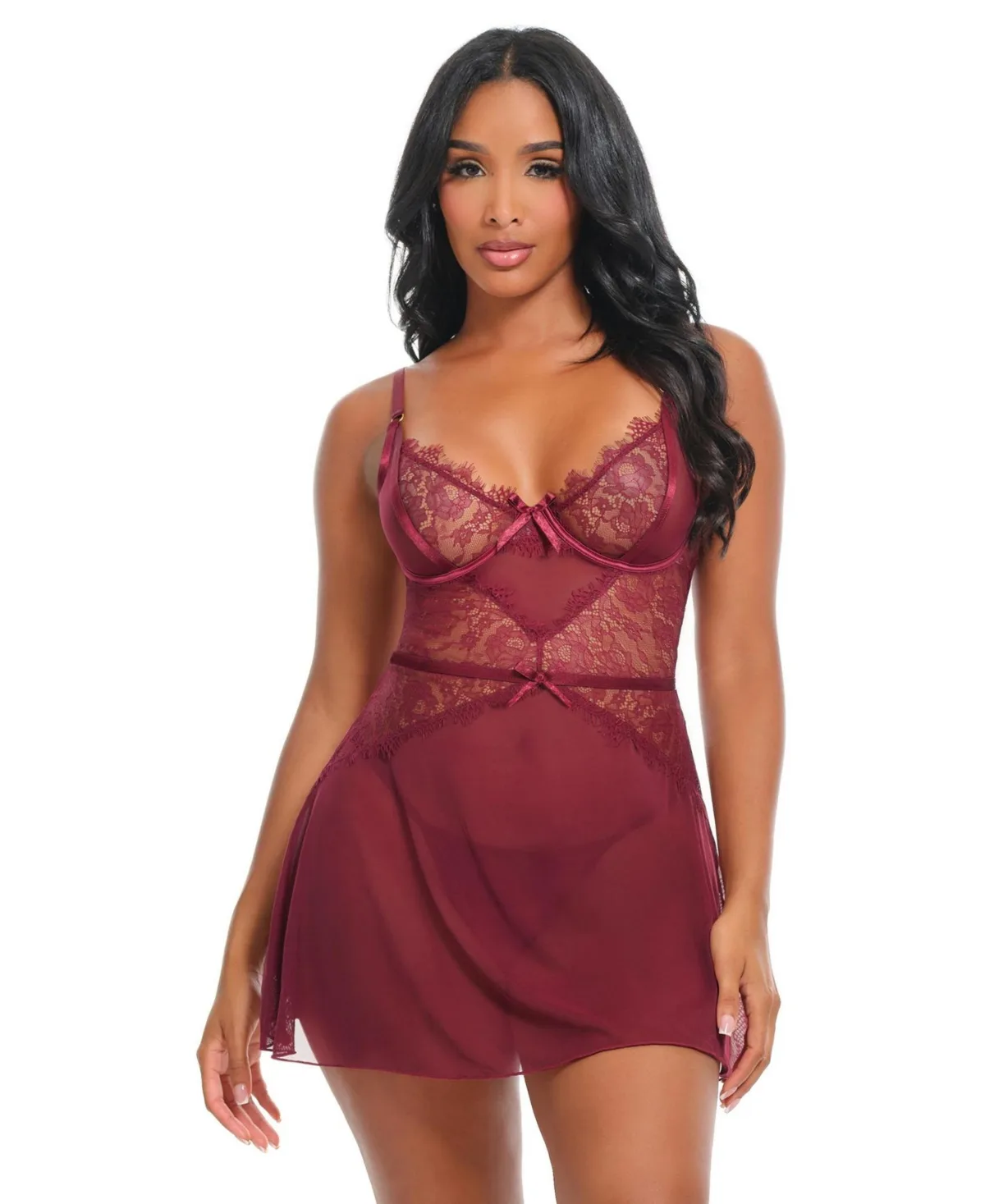 Margot Sheer Lace Babydoll Set by Oh La La Cheri
