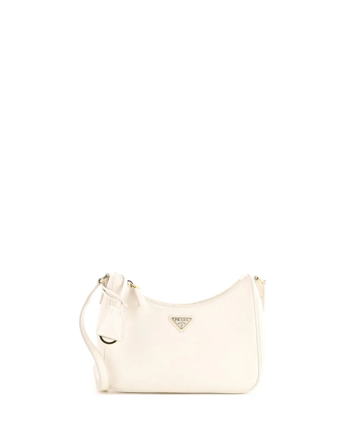 Pre-Owned Mini Adjustable Handle Zip Hobo Saffiano Leather by Prada