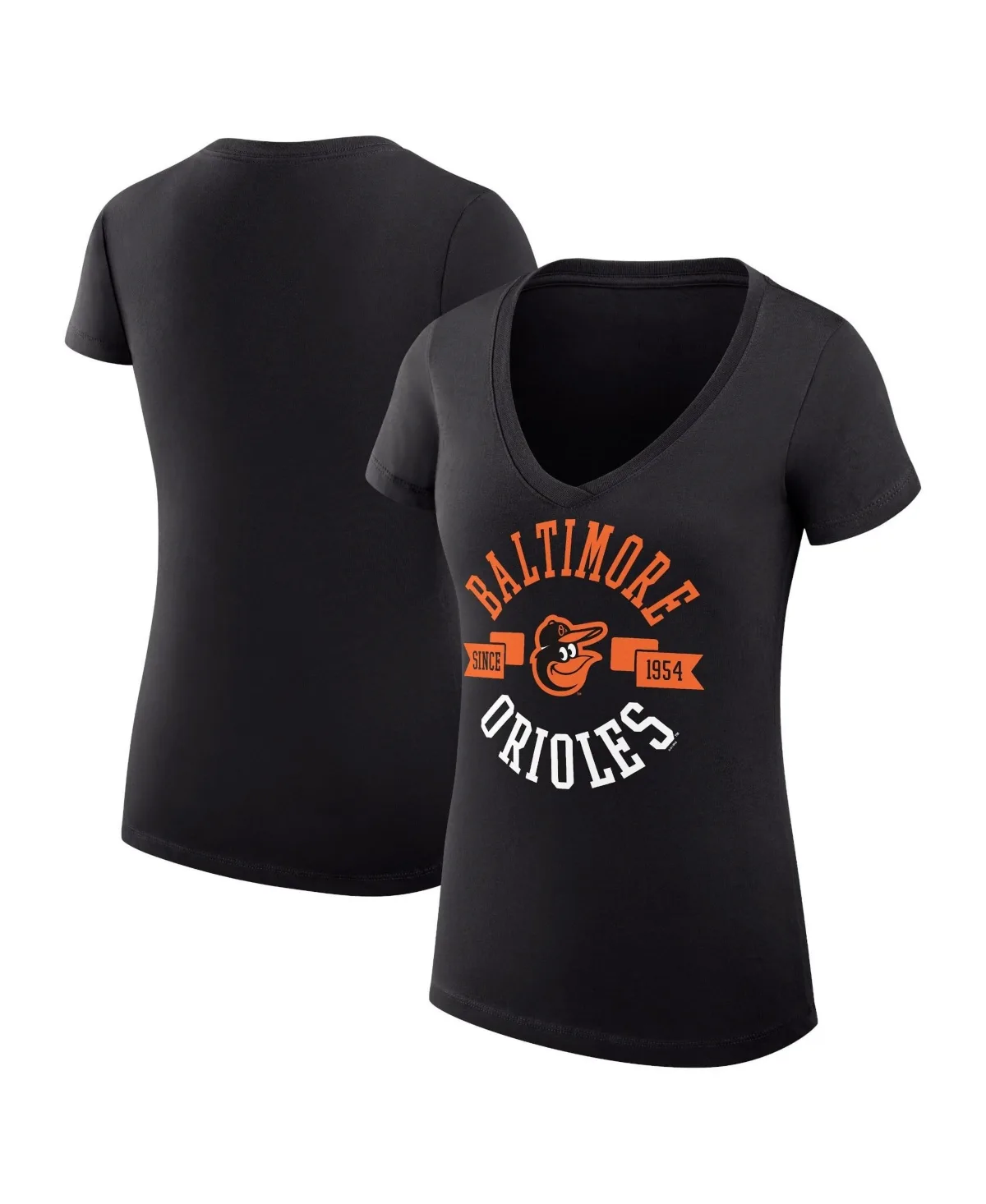 G-Iii 4Her by Carl Banks Baltimore Orioles V-Neck Short Sleeve Super-Slim Fit T-Shirt by G-III