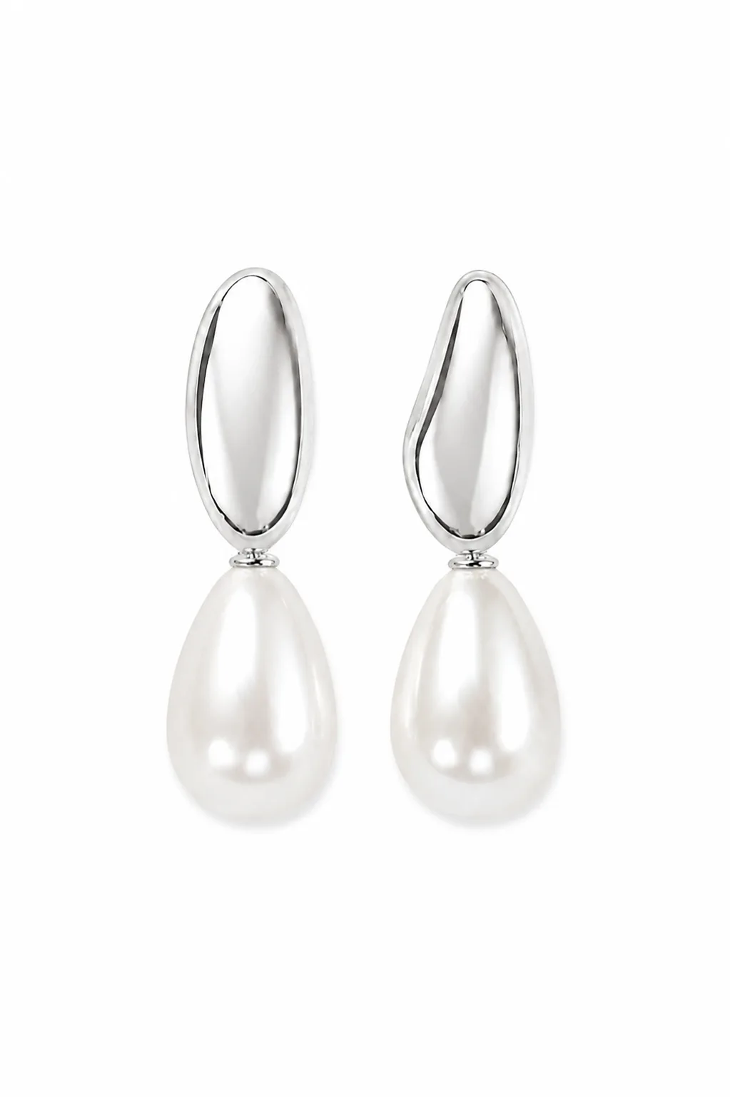 Irregular Orb x Pearl Drop Earrings