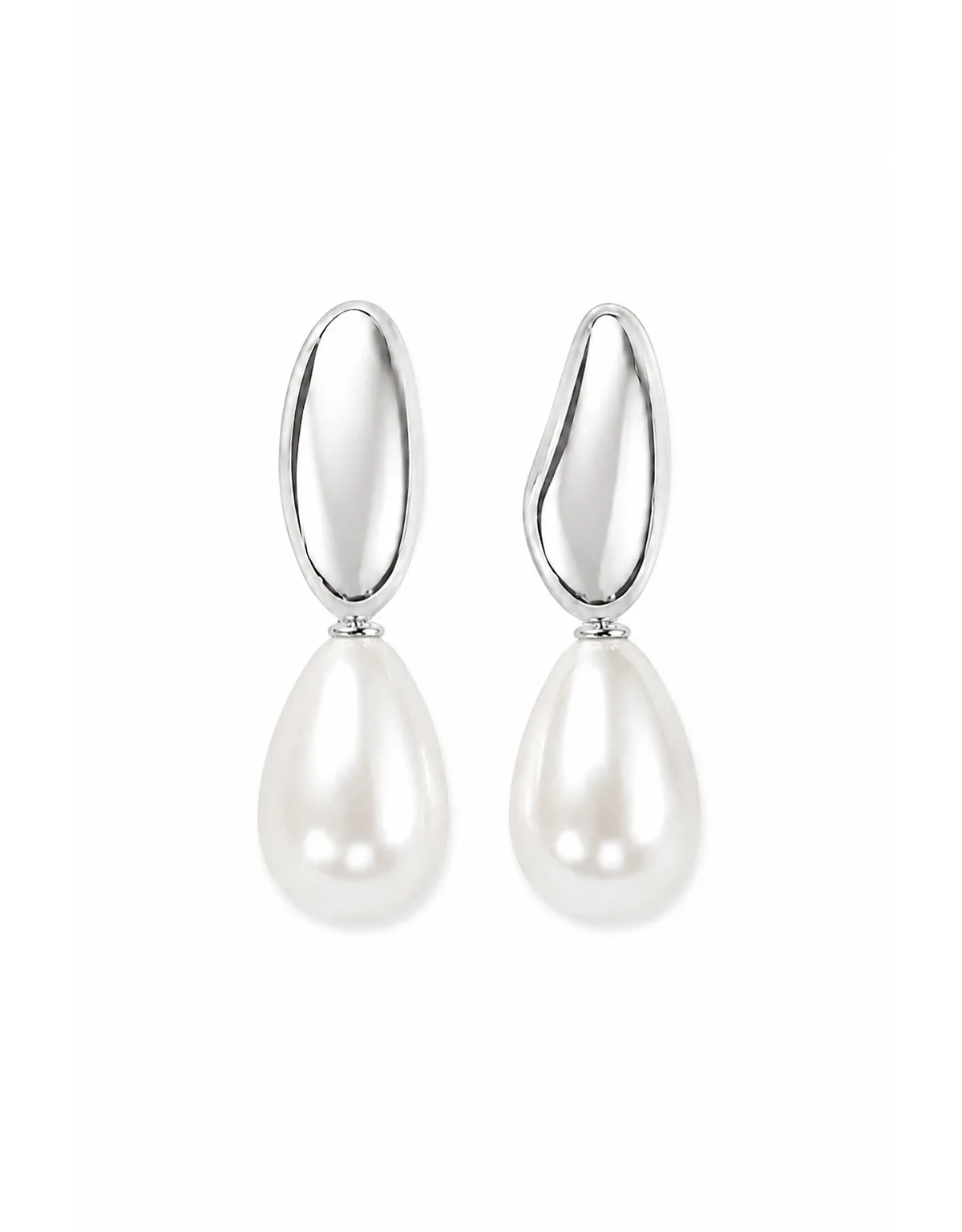 Irregular Orb x Pearl Drop Earrings