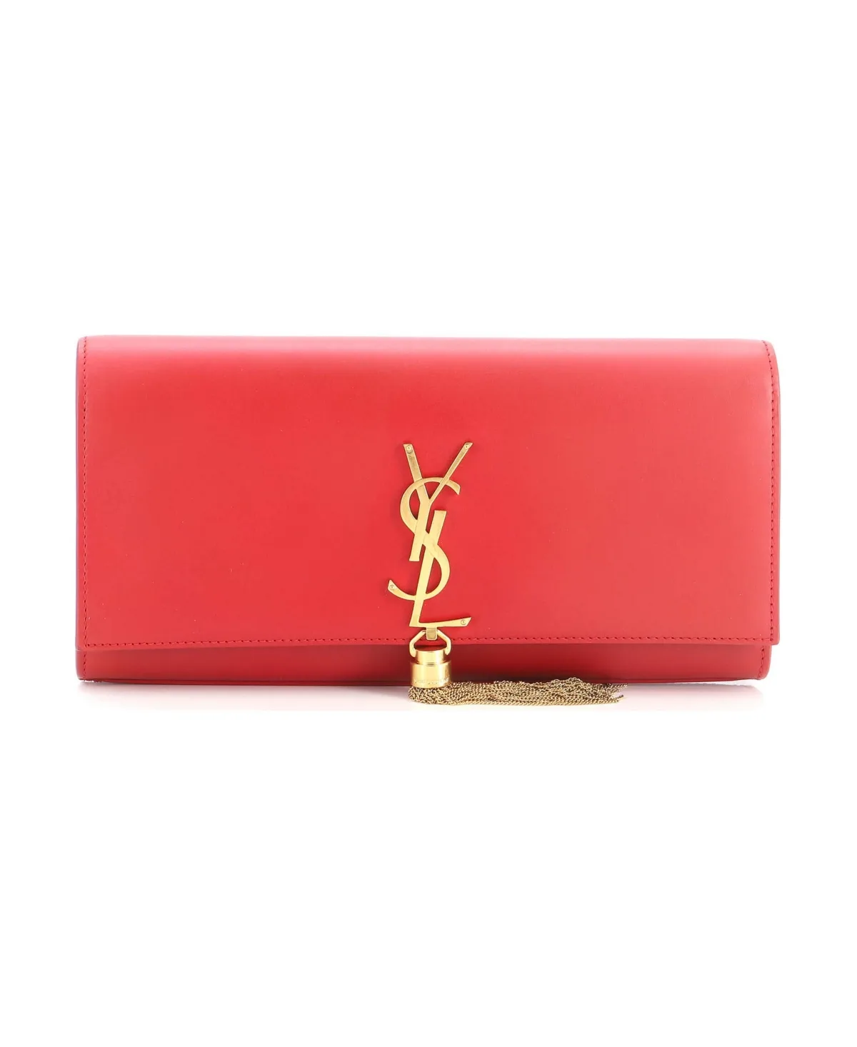 Pre-Owned Saint Laurent Long Classic Monogram Tassel Clutch Leather by Saint Laurent