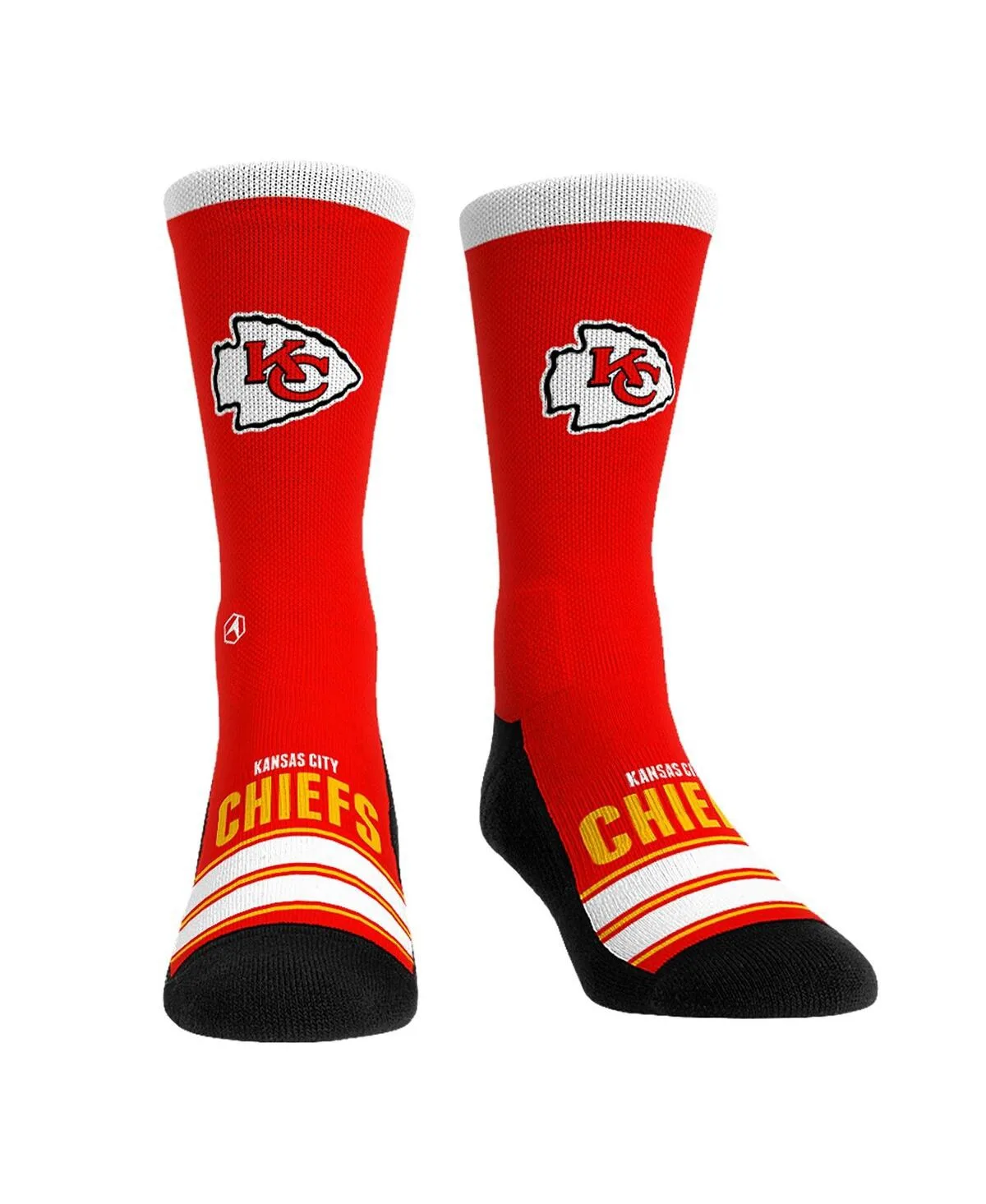 Kansas City Chiefs Gametime Stripe Crew Socks by Rock Em