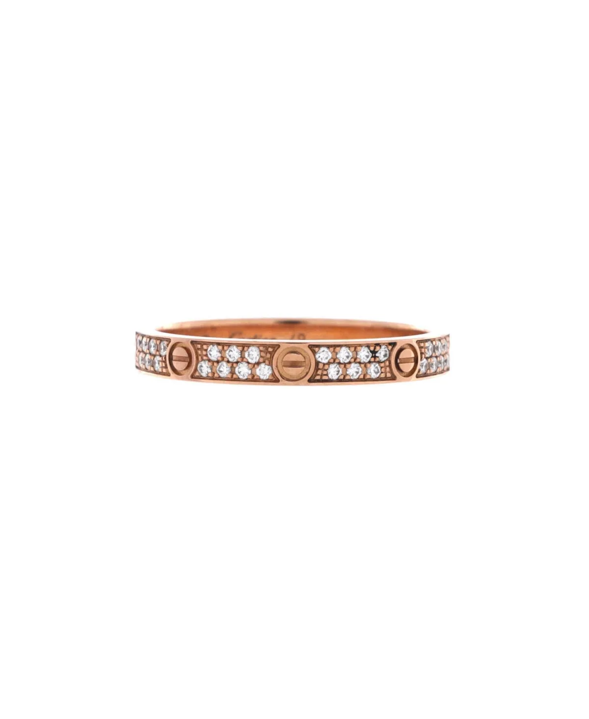 Pre-Owned Cartier Love Wedding Band Pave Diamond Ring (0.16 ct. t.w.) in 18K Rose Gold by Cartier's