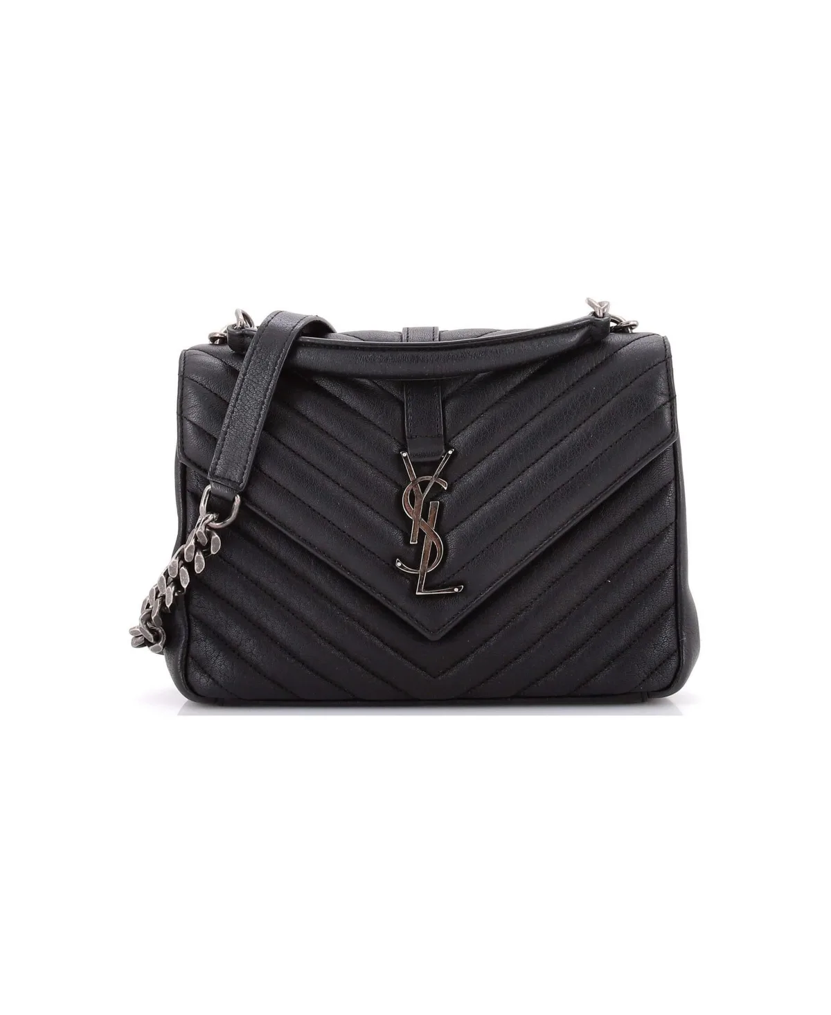 Pre-Owned Medium Classic Monogram College Bag Matelasse Chevron Leather by Saint Laurent