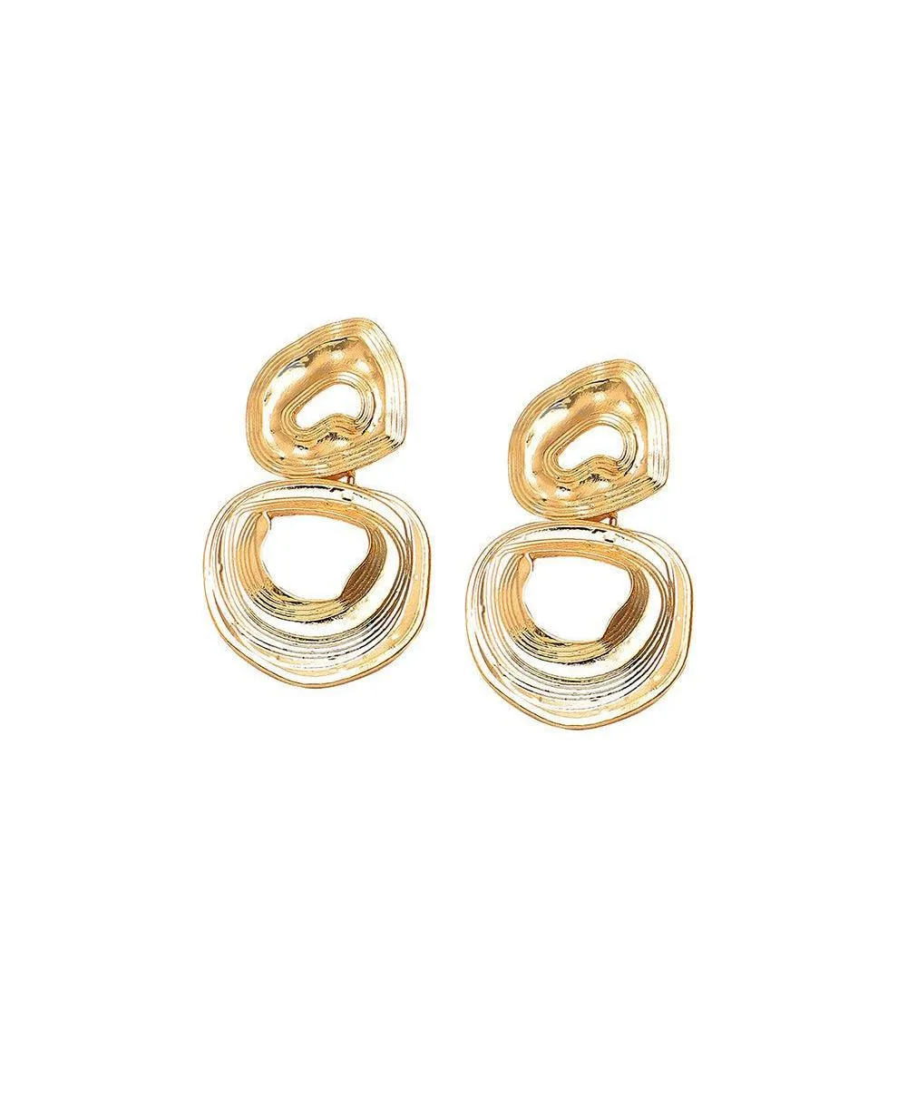 Gold-Tone Erosion Drop Earrings
