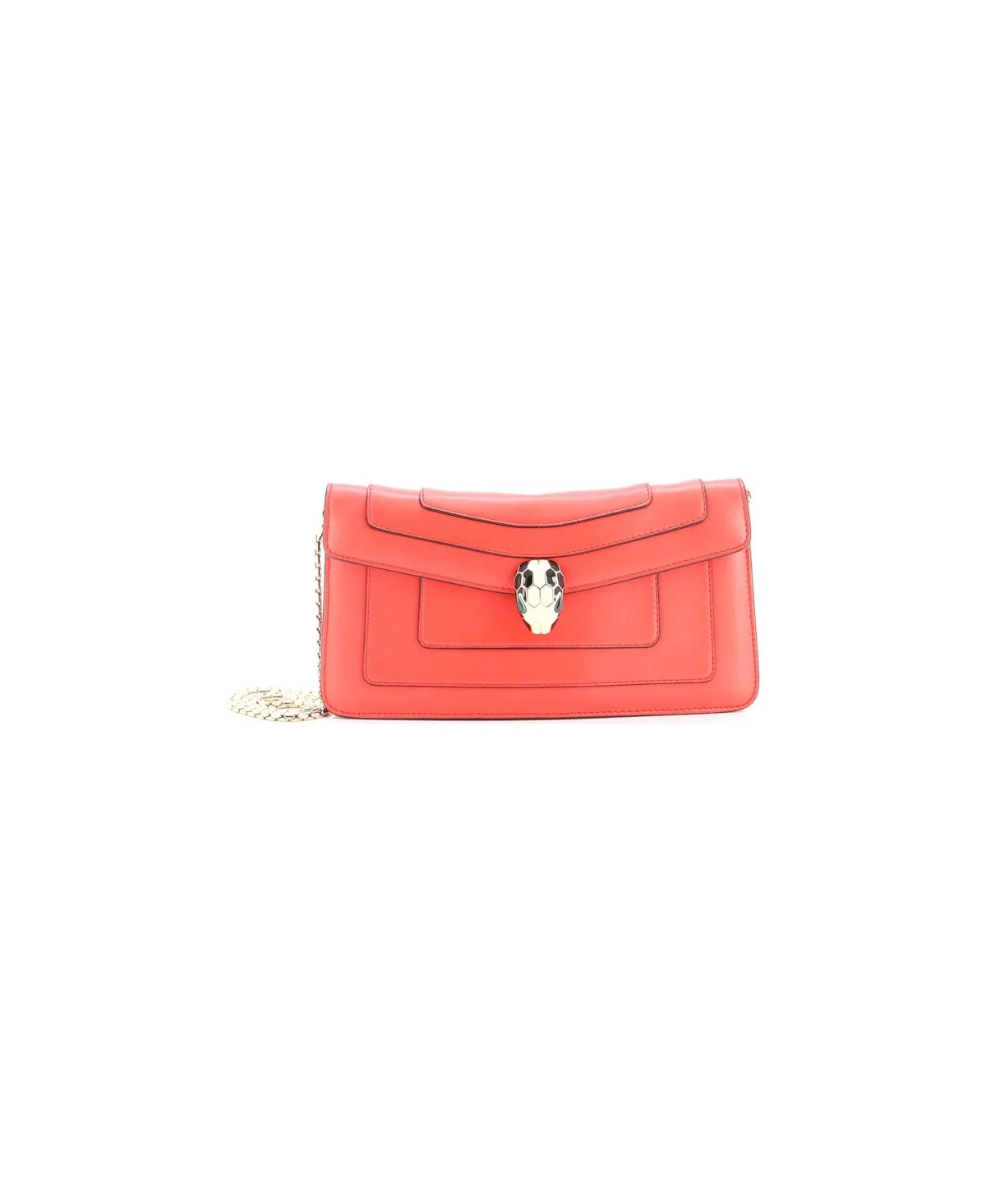 Pre-Owned Bvlgari Serpenti Forever Chain Clutch Leather by BVLGARI