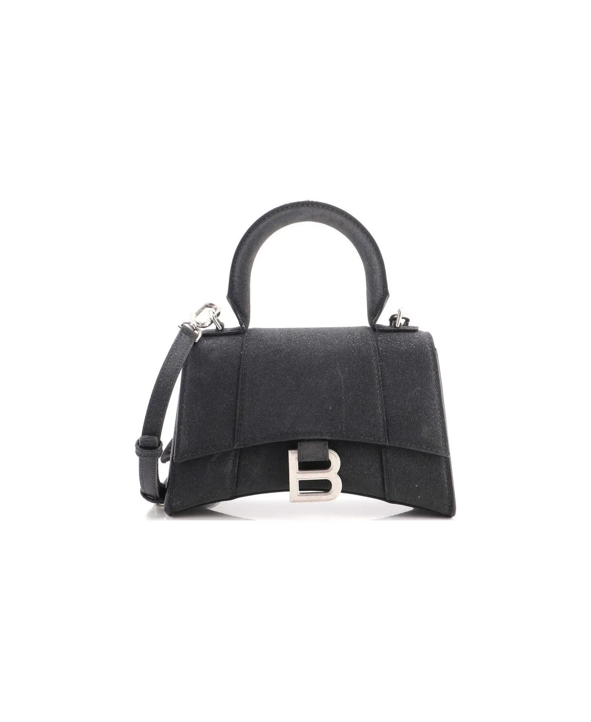 Pre-Owned Balenciaga Xs Hourglass Top Handle Bag Glitter Leather by Balenciaga