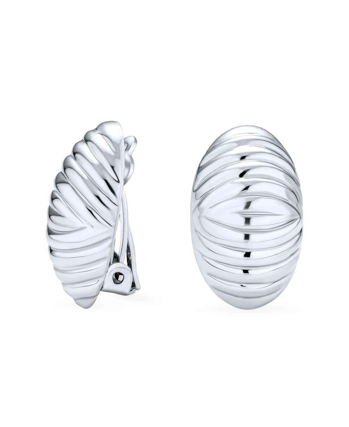 Sterling Silver Dome Style Clip-On Earrings by Bling Jewelry