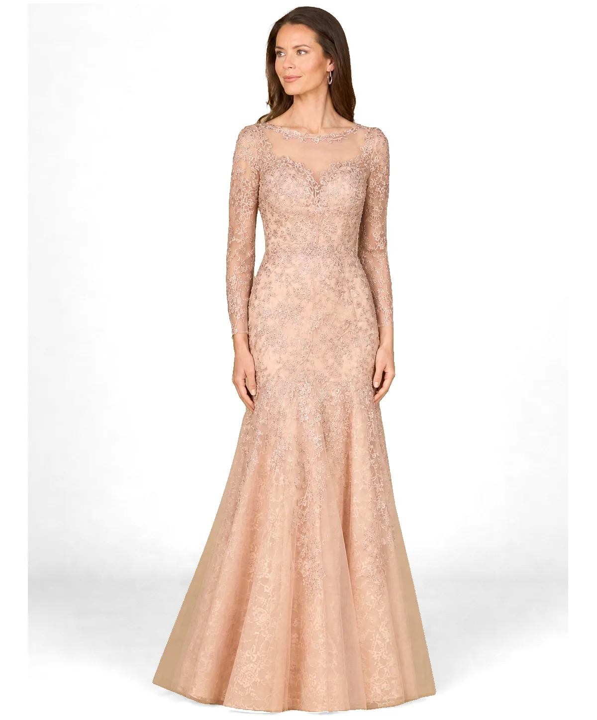 Mermaid, Long Sleeve Lace Gown