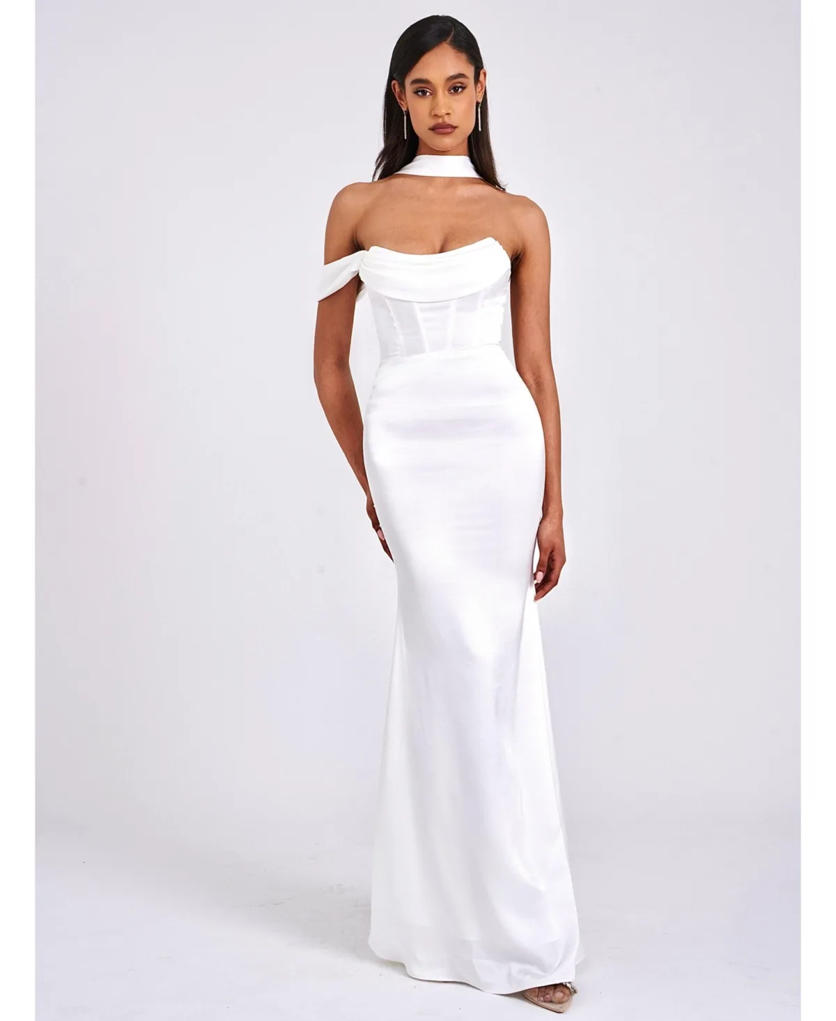 Ivona Halter Neck Double Duchess Satin Gown by Miss Circle
