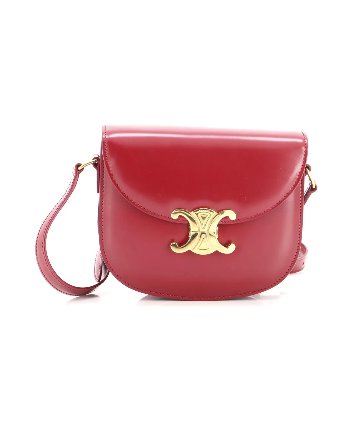 Pre-Owned Triomphe Besace Clea Flap Bag Leather by Celine