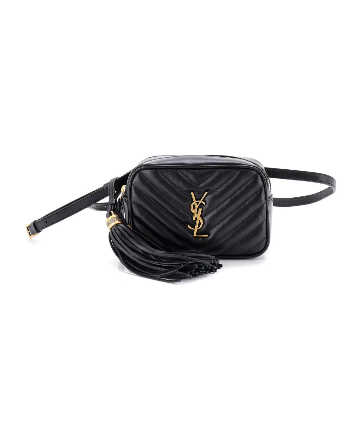 Pre-Owned Lou Chevron Matelasse Adjustable-Strap Leather Belt Bag by Saint Laurent