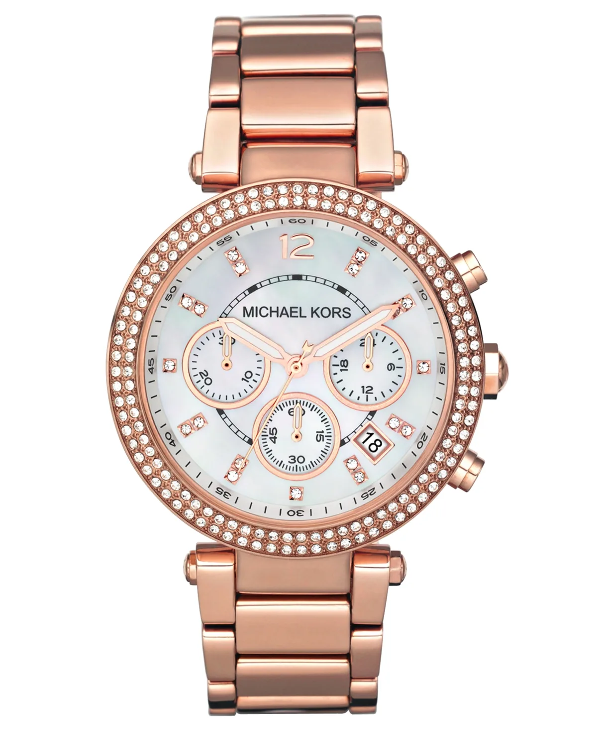 Chronograph Parker Rose Gold-Tone Stainless Steel Bracelet Watch 39mm by MICHAEL Michael Kors