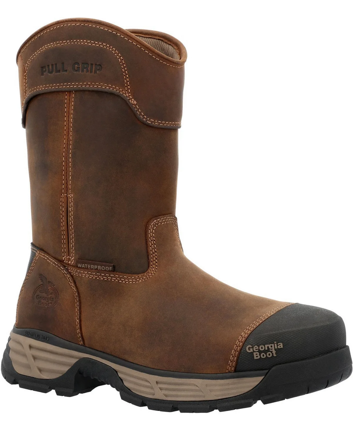 Durablend Edge 10" Waterproof Alloy Toe Pull on Work Boot by Georgia Boot