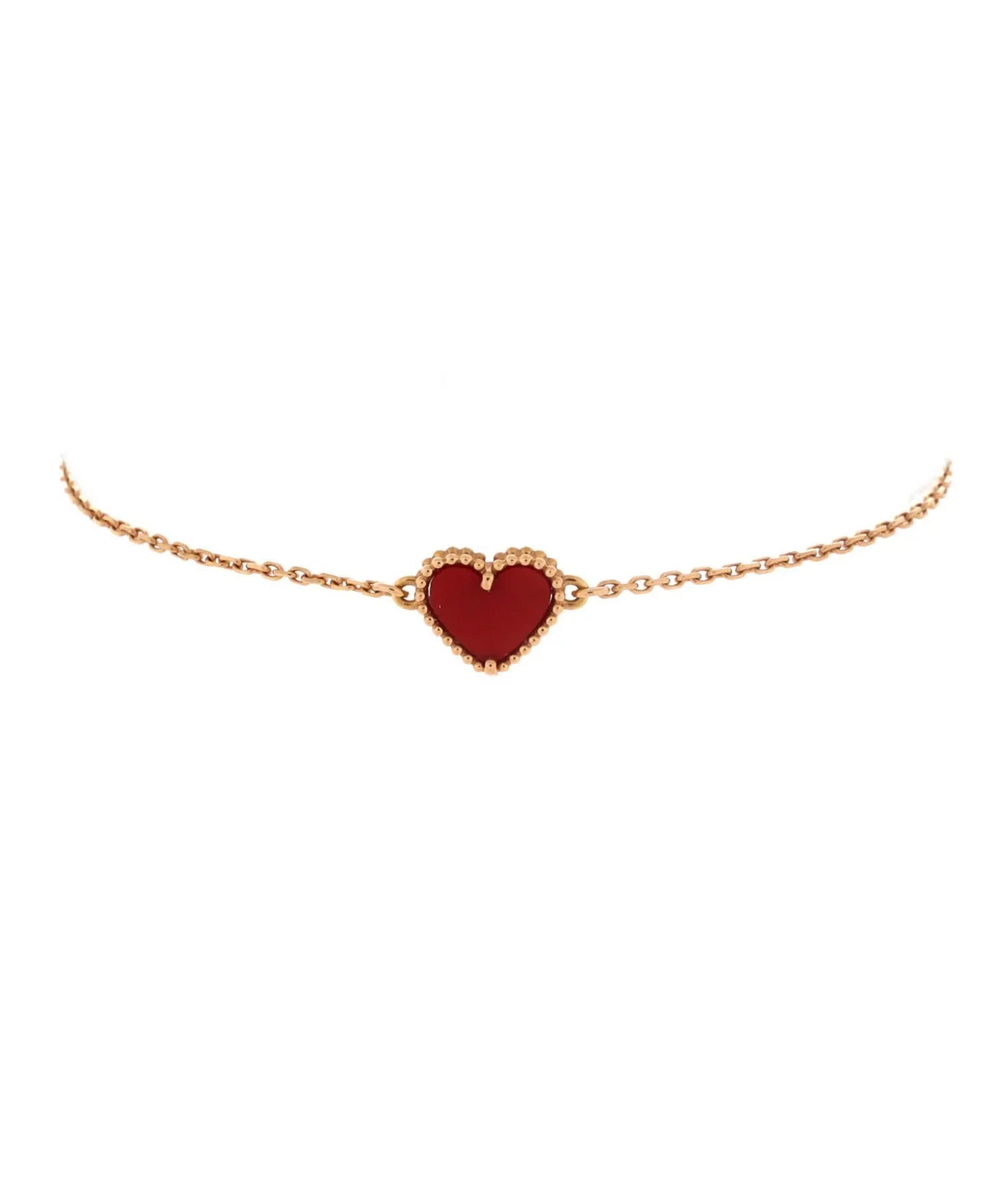 Pre-Owned Van Cleef & Arpels Sweet Alhambra Heart Bracelet in 18K Rose Gold by Pre Owned Van Cleef & Arpels