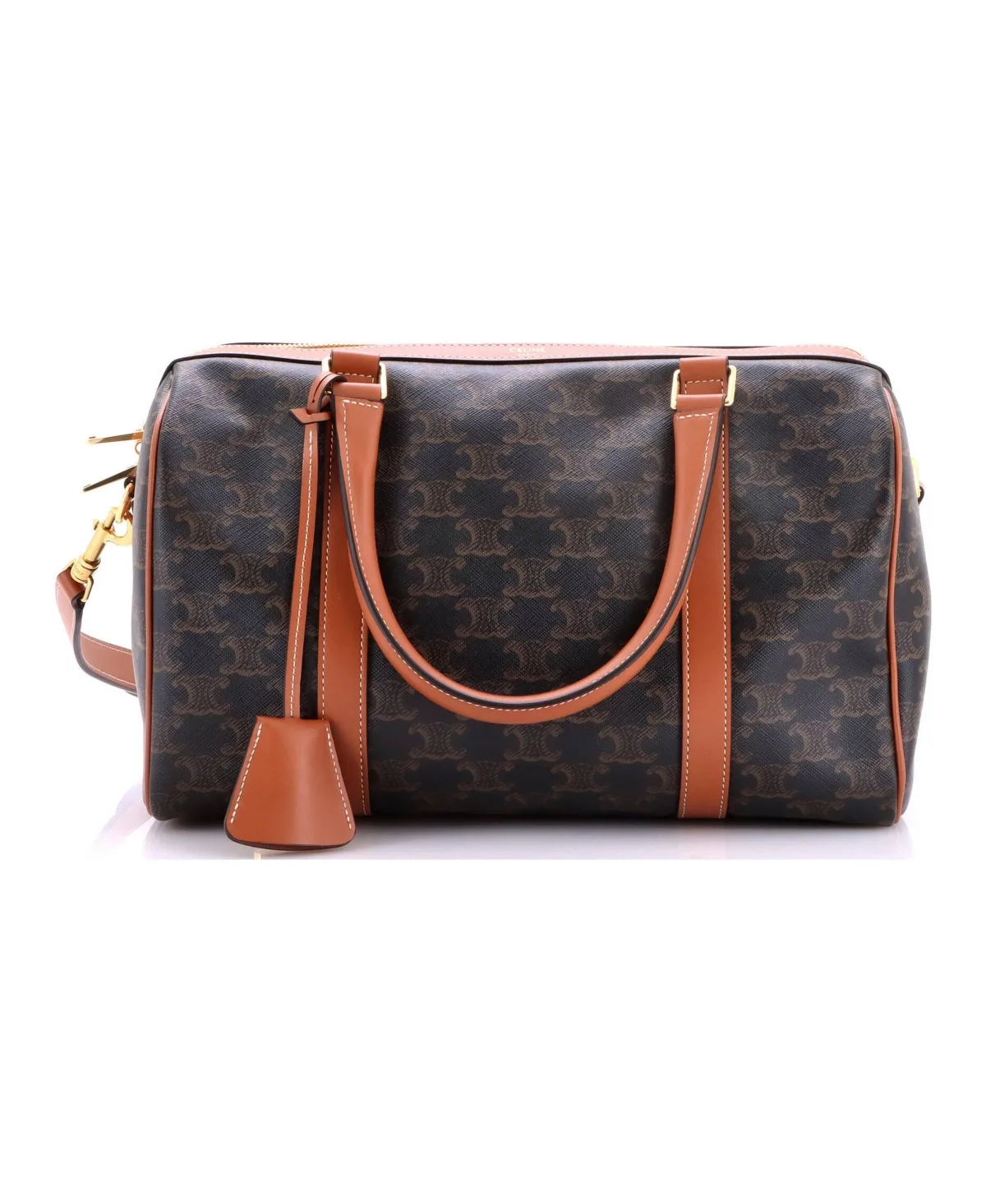 Pre-Owned Celine Large Convertible Duffle Bag Triomphe Coated Canvas by Celine