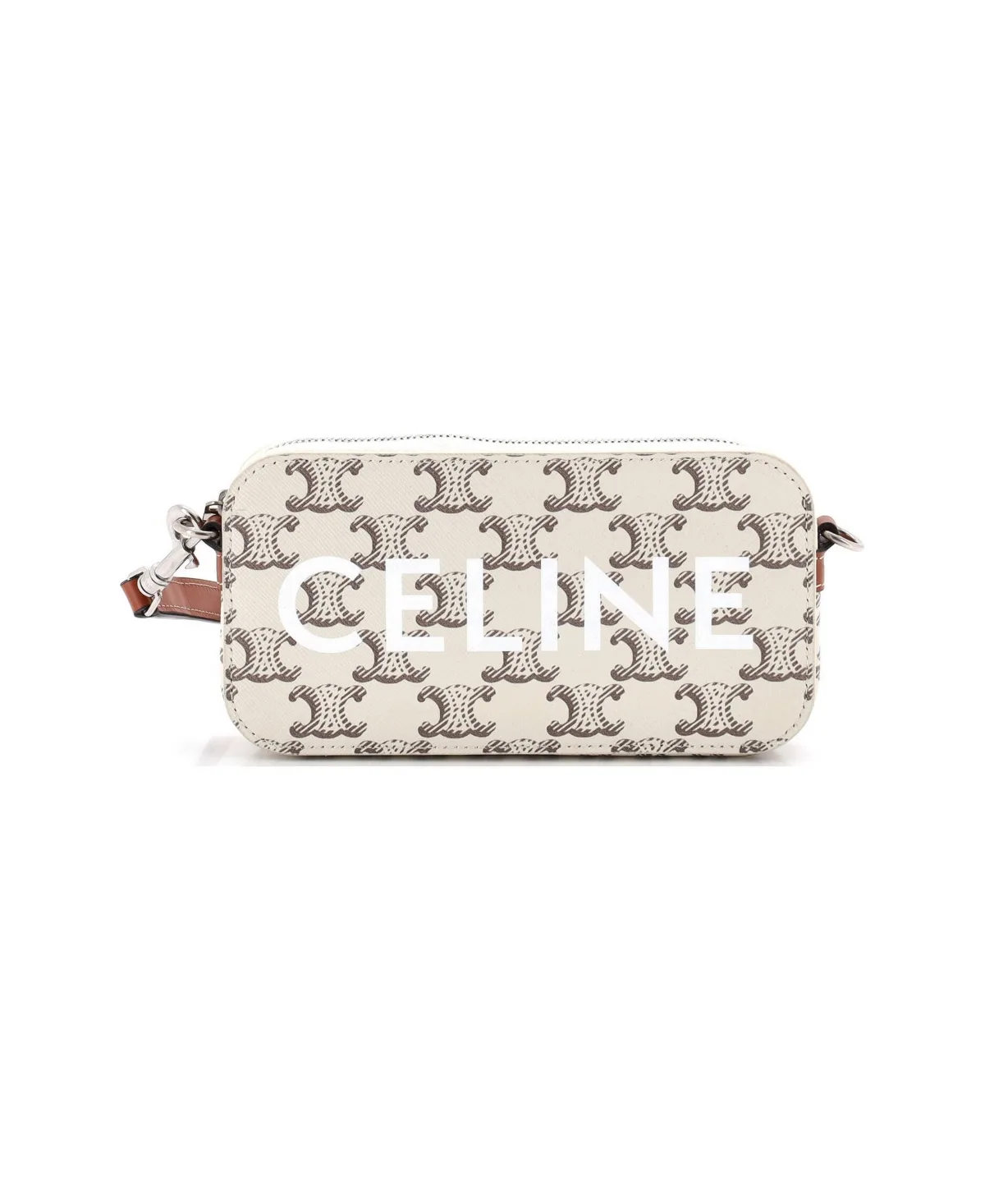 Pre-Owned Celine Horizontal Pouch Crossbody Bag Logo Triomphe Coated Canvas by Celine
