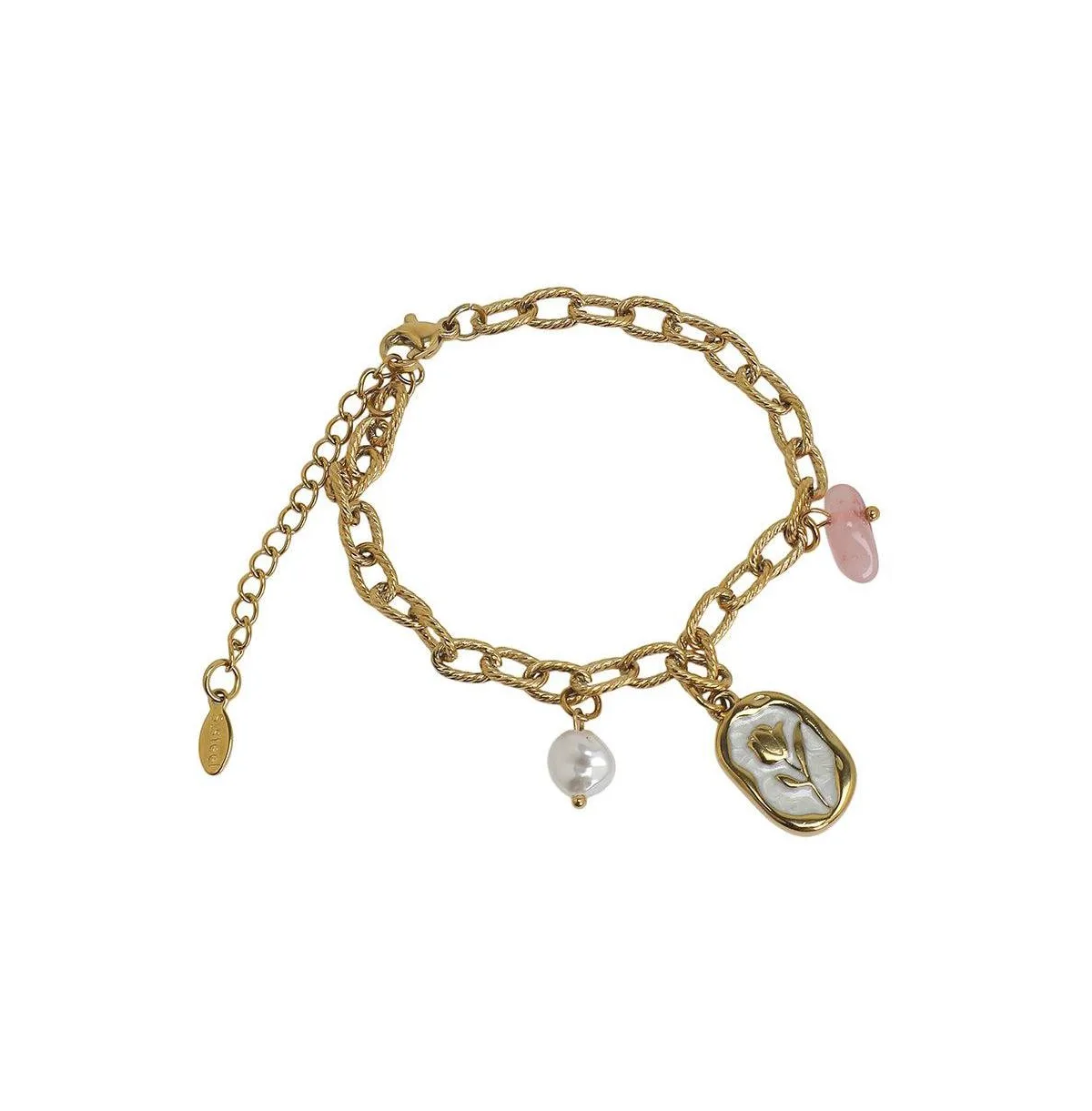 Adjustable Faux Pearl Charm Bracelet by Sohi