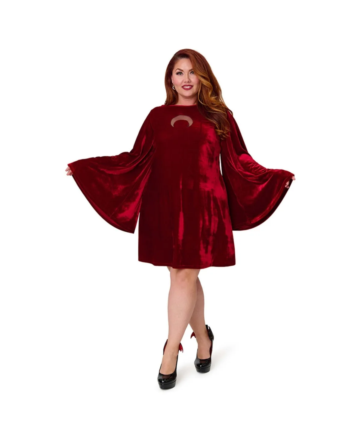Angel Sleeve Downtown Scene Mini Fit & Flare Dress by Smak Parlour